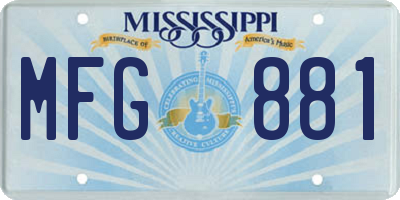 MS license plate MFG881
