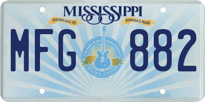 MS license plate MFG882