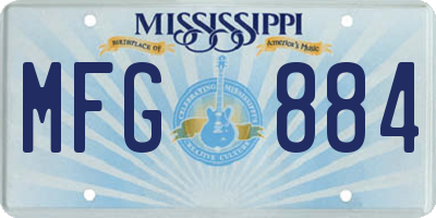 MS license plate MFG884