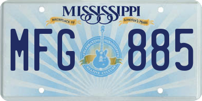 MS license plate MFG885