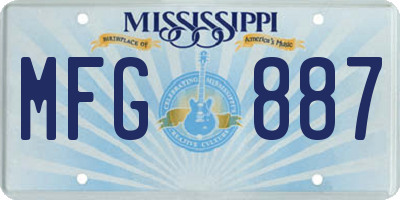 MS license plate MFG887