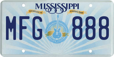 MS license plate MFG888