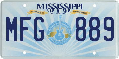MS license plate MFG889