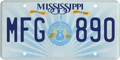 MS license plate MFG890