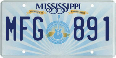 MS license plate MFG891