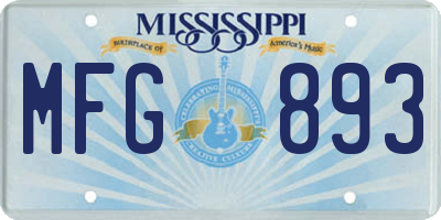 MS license plate MFG893