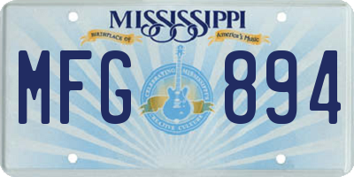 MS license plate MFG894