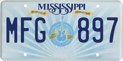 MS license plate MFG897
