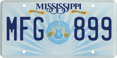 MS license plate MFG899