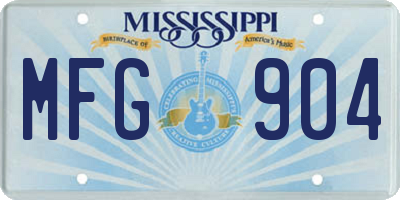 MS license plate MFG904