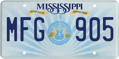 MS license plate MFG905