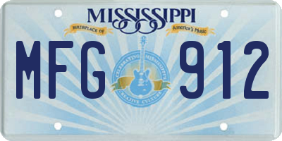 MS license plate MFG912