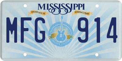 MS license plate MFG914
