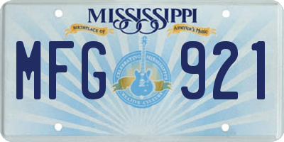 MS license plate MFG921