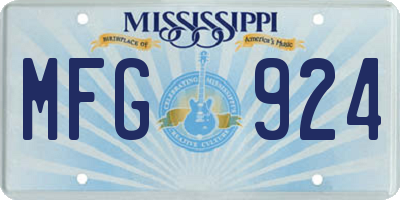 MS license plate MFG924