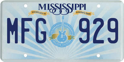 MS license plate MFG929