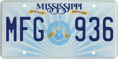 MS license plate MFG936