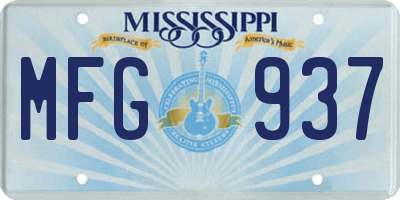 MS license plate MFG937