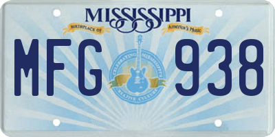 MS license plate MFG938