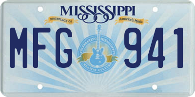 MS license plate MFG941