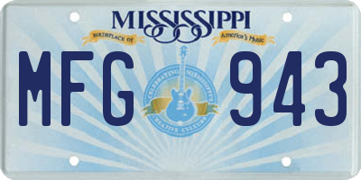 MS license plate MFG943