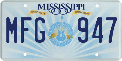 MS license plate MFG947