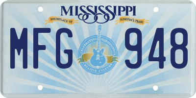 MS license plate MFG948