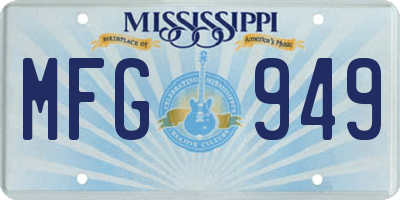 MS license plate MFG949