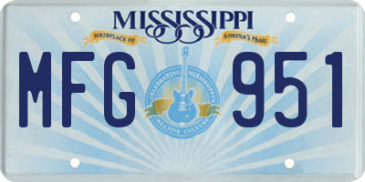 MS license plate MFG951