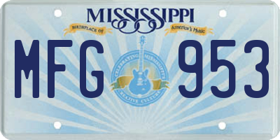 MS license plate MFG953