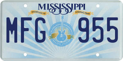 MS license plate MFG955