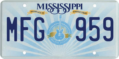 MS license plate MFG959