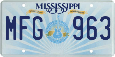 MS license plate MFG963