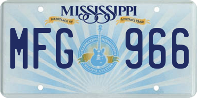 MS license plate MFG966