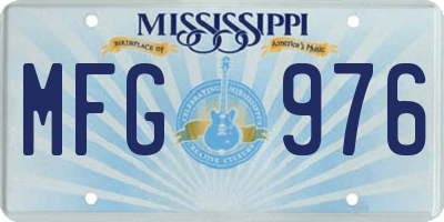 MS license plate MFG976