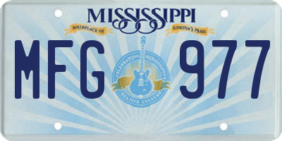 MS license plate MFG977