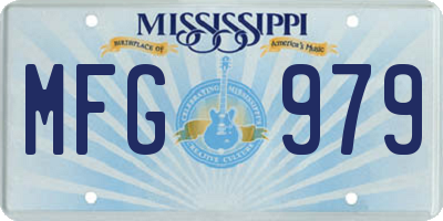 MS license plate MFG979