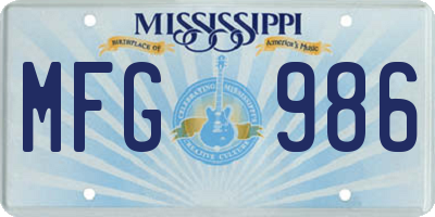 MS license plate MFG986