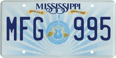 MS license plate MFG995