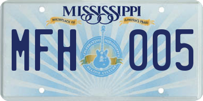 MS license plate MFH005