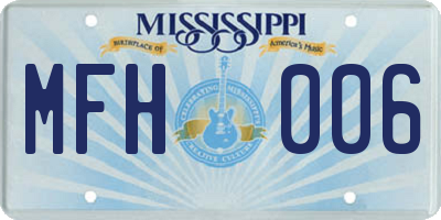 MS license plate MFH006