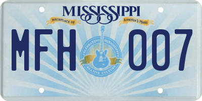 MS license plate MFH007