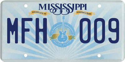MS license plate MFH009
