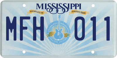 MS license plate MFH011