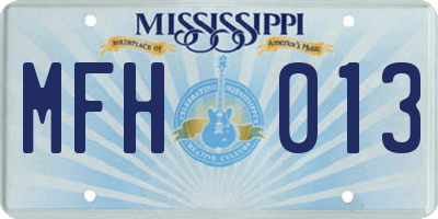 MS license plate MFH013