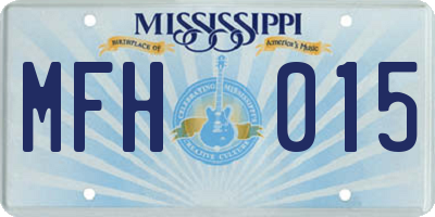 MS license plate MFH015