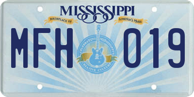 MS license plate MFH019