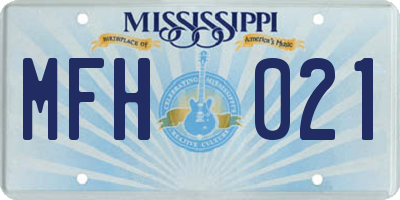 MS license plate MFH021