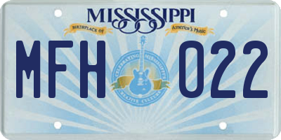 MS license plate MFH022