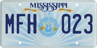 MS license plate MFH023